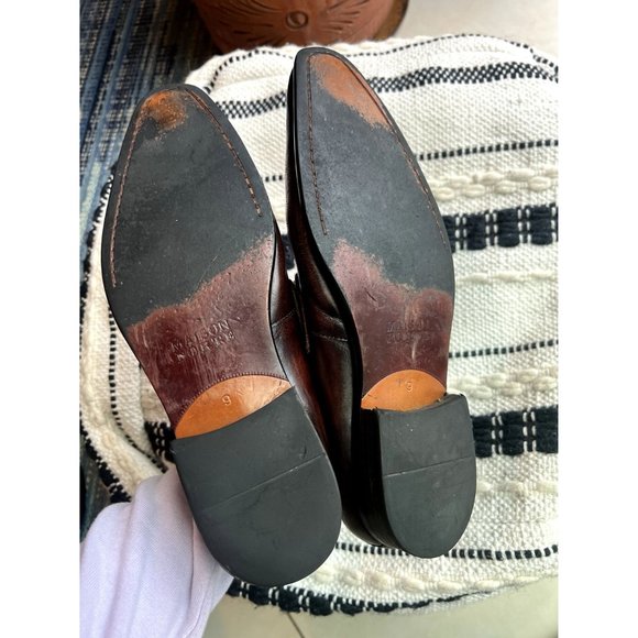 MAISON FORTE Seville Leather Horsebit Apron Toe Loafer Sz 9 Mahogany - Picture 8 of 11
